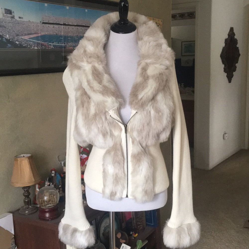 Arden B Faux Fur Sweater Jacket